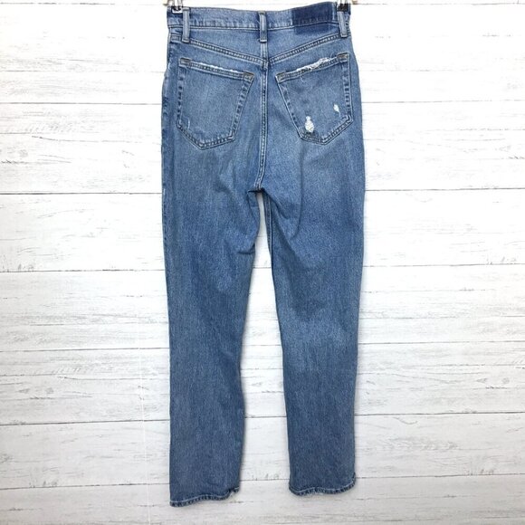 Abercrombie & Fitch Jeans The 90's Straight Leg Criss Cross Front High Rise 26 - Picture 2 of 9